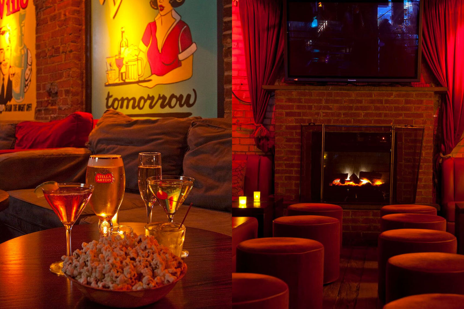 table and fire place